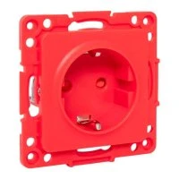 Стокгольм Механизм Розетки 1-местной с/з 16А винтовые клеммы красный с защ. штор. EKF EYR16-028-30