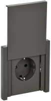 FORTE&PIANO Розетка 1-местная с заземлением с защитными шторками и крышкой винтовое крепление 16А IP44 FP321 серый IEK FP-R16-16-44-K03