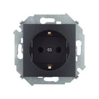 Розетка с заземлением Schuko 16А 250В винт зажим графит Simon 1591432-038