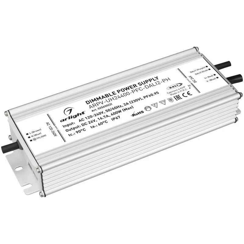 Блок питания ARPV-UH24400-PFC-DALI2-PH (24V, 16.7A, 400W) (Arlight, IP67 Металл, 7 лет) 025655(2) Блок питания ARPV-UH24400-PFC-DALI2-PH (24V, 16.7A, 400W) (Arlight, IP67 Металл, 7 лет) 025655(2)