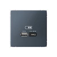 ARTGALLERY USB розетка A + тип-C 45Вт высокоскор.заряд. QC, PD, механизм, грифель Systeme Electric GAL000729