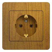 GLOSSA Розетка с заземлением дуб в сборе Systeme Electric GSL000542