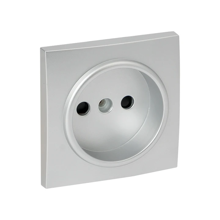 Валенсия лицевая панель розетки 1-местной б/з 10 А сталь с защ. штор. EKF ESR10-L-022-30 Валенсия лицевая панель розетки 1-местной б/з 10 А сталь с защ. штор. EKF ESR10-L-022-30