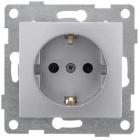 Розетка однопостовая Bravo с/з с з/ш, механизм, 16А, 250В, серебро GUSI ELECTRIC С10Р4-004