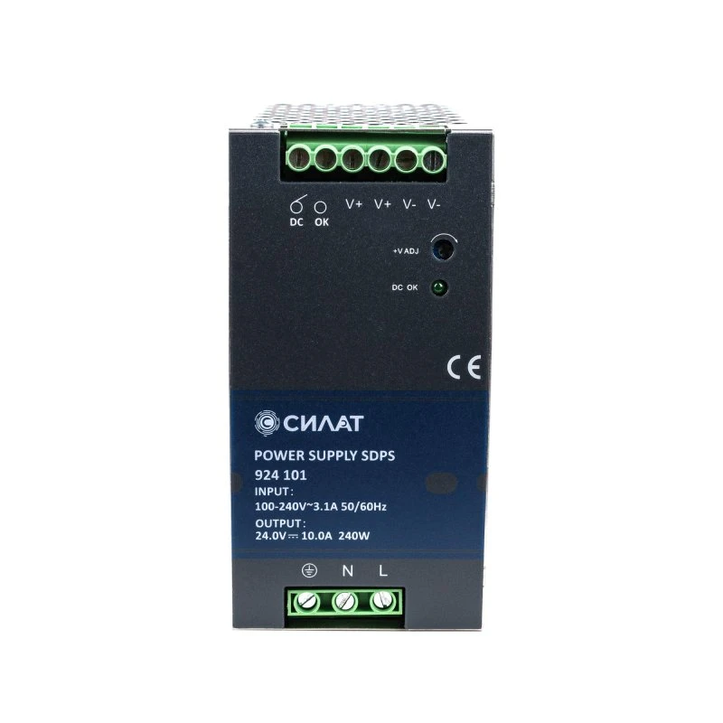 Блок питания на DIN-рейку, 240W, 10A, 24V / 90-264VAC Силат 924100 Блок питания на DIN-рейку, 240W, 10A, 24V / 90-264VAC Силат 924100