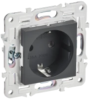 SKANDY Розетка с заземлением без защитных шторок 16А SK-R05T титан IEK SK-R11-16-K48