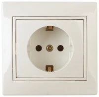 Розетка однофазная скрытого монтажа, в рамку с заземлением без шторок слоновая кость 16А 250В IP20 1-202-02 Intro Plano Б0053876