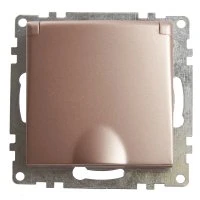 Розетка 1-местная с крышк с защ. штор (механизм) с/з, 250В, 16А, серия Катрин, шампань STEKKER GLS16-7112-02 39594