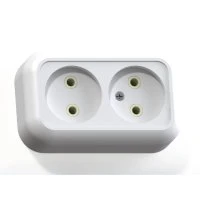 Валентина Розетка 2 поста наружная белый РА10-382 Кунцево-Электро 5416
