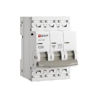 Автоматический выключатель 3P 25А (C) 4,5kA ВА 47-63N EKF PROxima M634325C