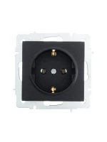 VESNA Розетка с/з  чёрный бархат Lezard 742-4288-122B