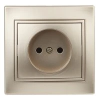 Розетка однофазная скрытого монтажа, в рамку без шторок шампань 16А 250В IP20 1-201-04 Intro Plano Б0053865