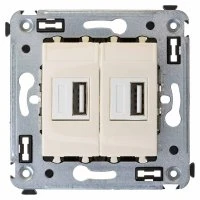 Avanti USB зарядное устройство в стену, ''Ванильная дымка'' DKC 4405543