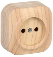 GLORY Розетка одноместная наружная без заземления сосна IEK ERH10-K34-10