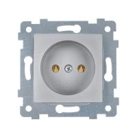 Мария  Механизм розетки одноместной скрытой установки РС16-444  Алюминий Кунцево-Электро 110053