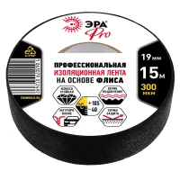 Изолента PROFLEEC1915 на основе флиса 19мм х 15м, 0,3мм черная PRO ЭРА Б0057181