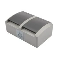 Блок горизонтальный 2 розетки (керамика) INDUSTRIAL IP54 с заземлением, о/у, серый Kranz KR-78-0614