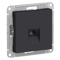 Розетка ATLASDESIGN телефонная RJ11 механизм карбон Systeme Electric ATN001081