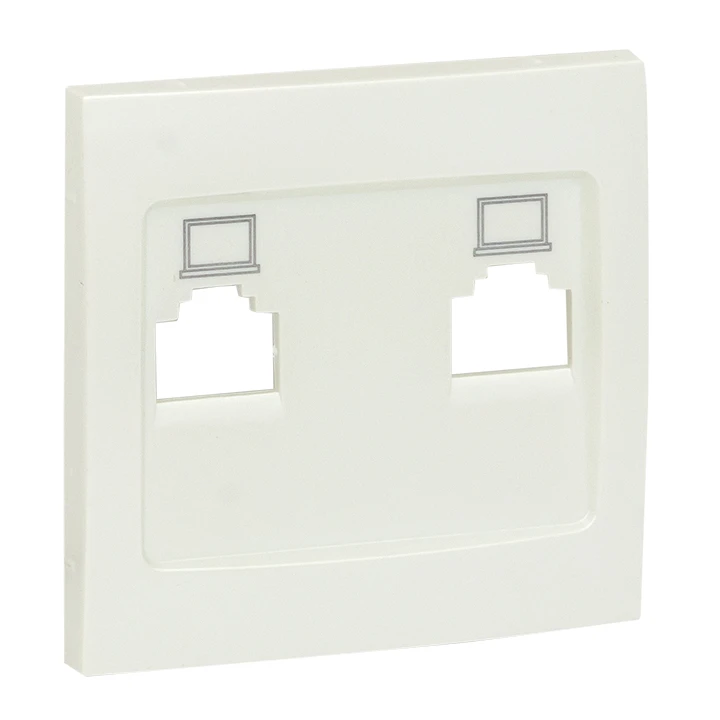 Валенсия лицевая панель розетки RJ-45 2-местная жемчуг EKF ESK02-L-035-50 Валенсия лицевая панель розетки RJ-45 2-местная жемчуг EKF ESK02-L-035-50