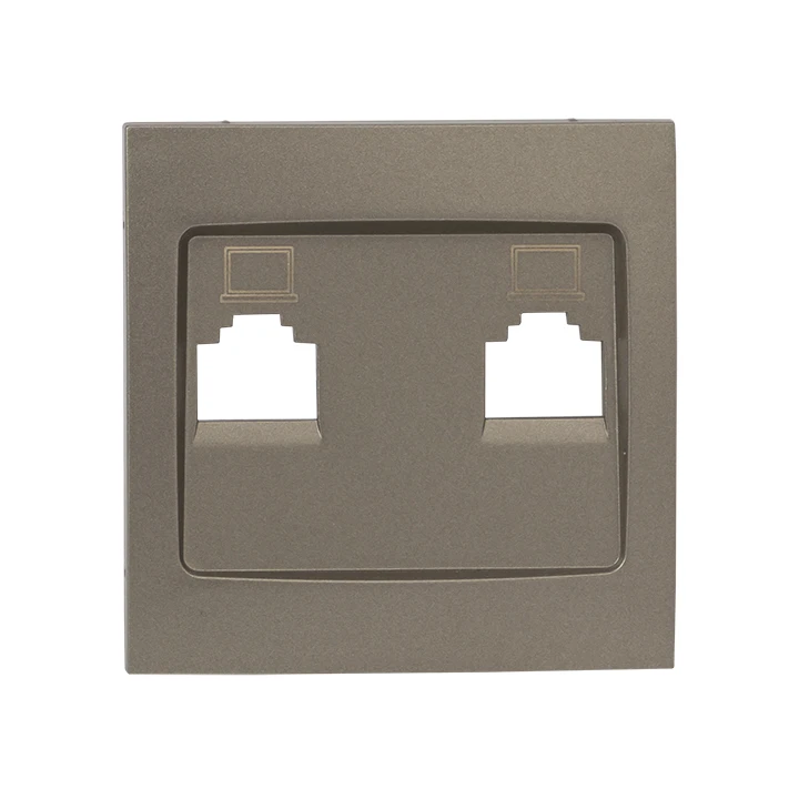 Валенсия лицевая панель розетки RJ-45 2-местная кашемир EKF ESK02-L-035-40 Валенсия лицевая панель розетки RJ-45 2-местная кашемир EKF ESK02-L-035-40