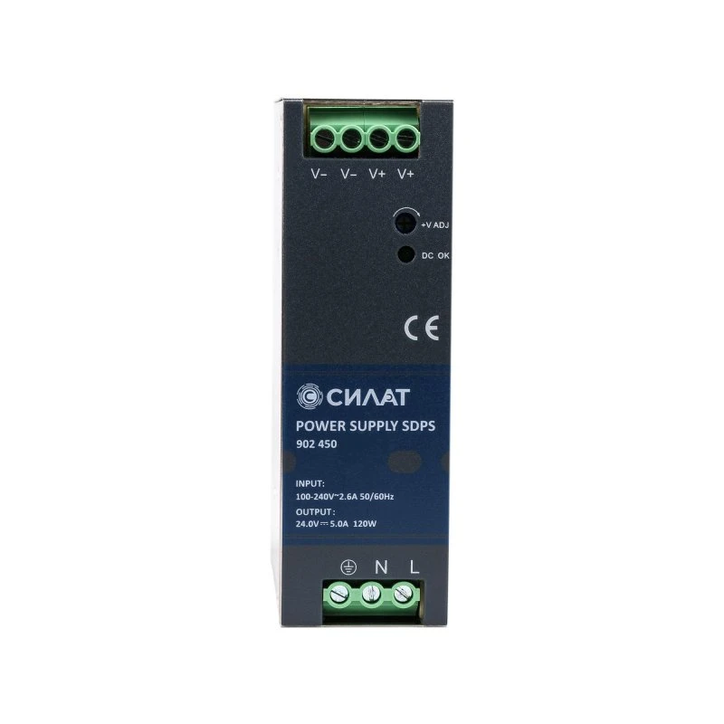 Блок питания на DIN-рейку, 120W, 5A, 24V / 90-264VAC Силат 902450 Блок питания на DIN-рейку, 120W, 5A, 24V / 90-264VAC Силат 902450