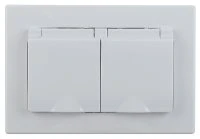 Розетка однофазная скрытого монтажа, в рамку с заземлением со шторками белый с крышкой 16А 250В IP44 1-210-01 Intro Plano Б0053934