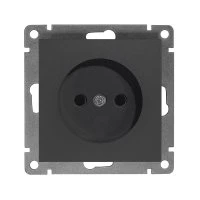 Розетка одноместная UNIVersal серия Афина б/з, с/у, 16А, 220В, графит (еврослот), механизм A0022-Gr