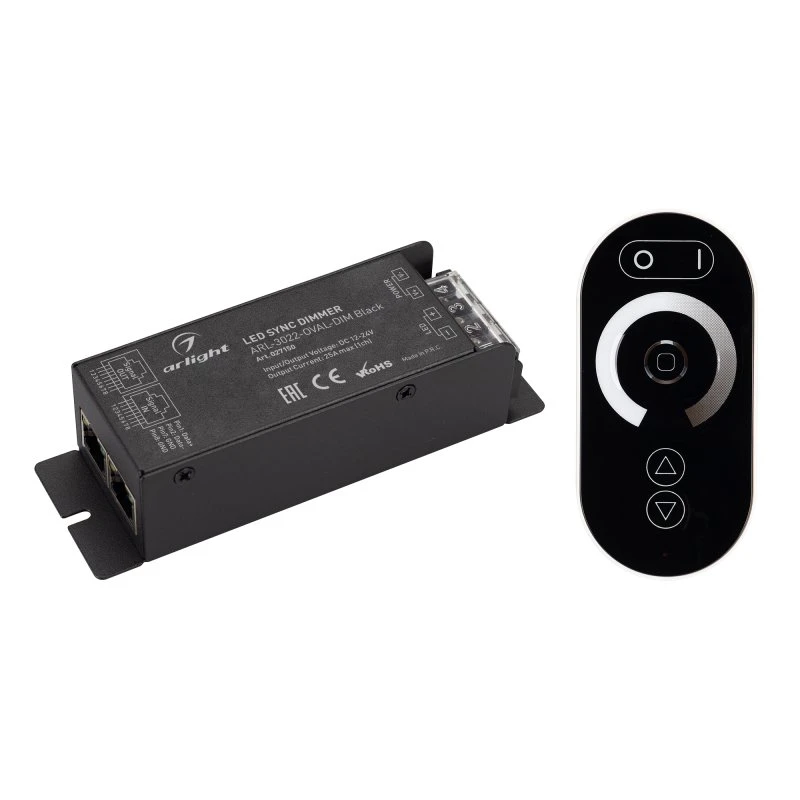 Диммер ARL-3022-OVAL-DIM Black (12-24V, 1x25A, ПДУ, RF) (ARL, IP20 Металл, 2 года) Arlight 027150 Диммер ARL-3022-OVAL-DIM Black (12-24V, 1x25A, ПДУ, RF) (ARL, IP20 Металл, 2 года) Arlight 027150