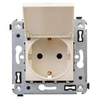 Avanti Розетка с крышкой в стену, 2P+E, ''Ванильная дымка'' DKC 4405013