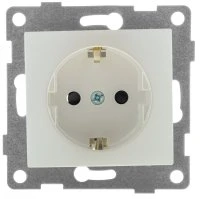 Розетка однопостовая Bravo с/з с з/ш, механизм, 16А, 250В, жемчуг GUSI ELECTRIC С10Р4-028