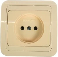 Mimoza Розетка без заземления бежевая/бежевая Makel 25022