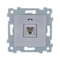 Мария  Механизм розетки низковольтной телефонной скрытой установки РТ1-456  Алюминий Кунцево-Электро 110050