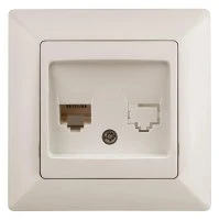 Розетка телефонная RJ11, СУ, Solo, сл.кость, 4-302-02 Intro Б0043376 Розетка телефонная RJ11, СУ, Solo, сл.кость, 4-302-02 Intro Б0043376