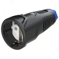 Розетка каб 16A/250V/2P+E/IP20 корпус черный, маркер синий PCE 2510-sb 00-00027014