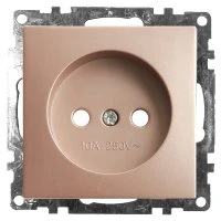 Розетка 1-местная с защитной шторкой (механизм) б/з, 250В, 10А, серия Катрин, шампань STEKKER GLS10-7109-02 39595