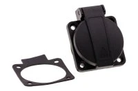 Розетка встраиваемая 16A/250V/2P+E/IP54 подключение сзади 50х50 черная INPIN CA105BK 00-00036596