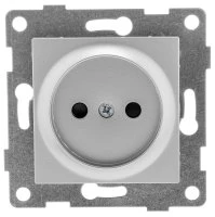 Розетка однопостовая Ugra б/з с з/ш, механизм, 16А, 250В, серебро GUSI ELECTRIC С11Р2-004