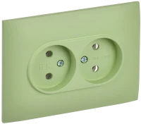 SKANDY Розетка 2-местная без заземления без защитных шторок 10А в сборе SK-R10G мятный IEK SK-R20-10-K06-F