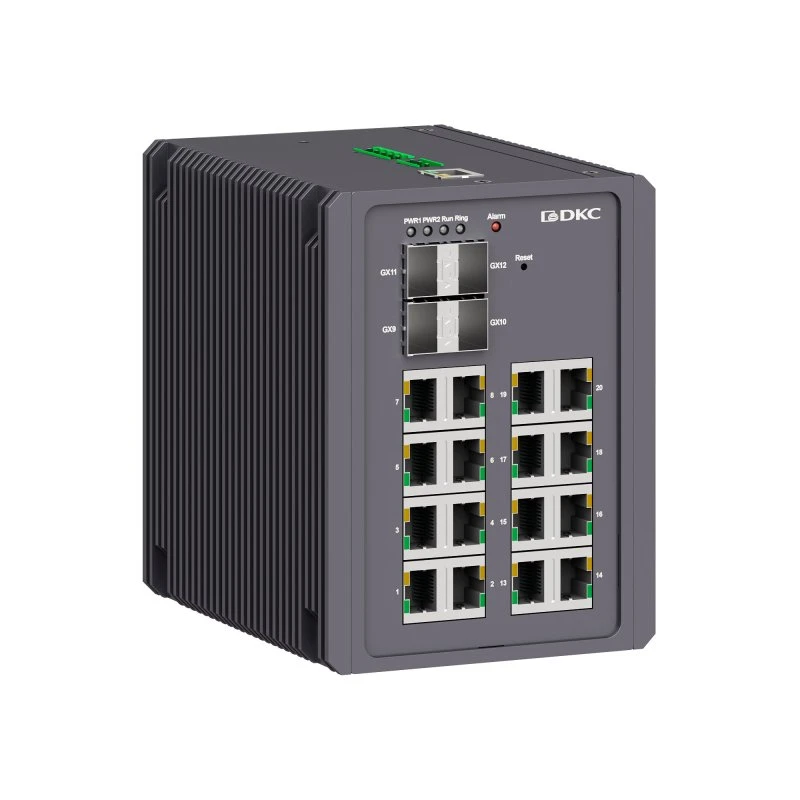 Промышленный управляемый коммутатор, 4х100Base-FX, 1000Base-X SFP слота, 16х10/100/1000Base-T(X) портов RJ45, консольный порт Mini USB, поддержка PROFINET, 24-48В DC (18-72В DC), с резервированием DKC N2000-4GX16GEPN-P1 Промышленный управляемый коммутатор, 4х100Base-FX, 1000Base-X SFP слота, 16х10/100/1000Base-T(X) портов RJ45, консольный порт Mini USB, поддержка PROFINET, 24-48В DC (18-72В DC), с резервированием DKC N2000-4GX16GEPN-P1