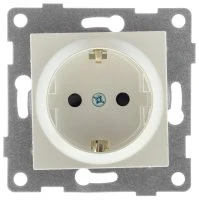 Розетка однопостовая Ugra с/з с з/ш, механизм, 16А, 250В, жемчуг GUSI ELECTRIC С11Р4-028