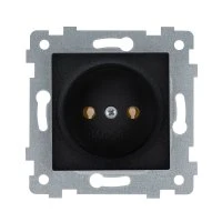 Аксиома  Механизм розетки одноместной скрытой установки РС16-452 Антрацит Кунцево-Электро 121034