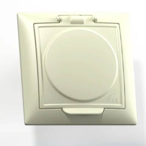 СЕЛЕНА Розетка с заземлением со шторками РС16-426 скрытая слоновая кость Кунцево-Электро 8155