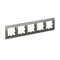 ATLASDESIGN AIR 5-постовая РАМКА, СТАЛЬ/дымчатый черный Systeme Electric ATN220905