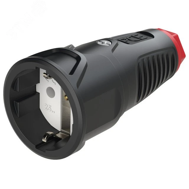Розетка каб 16A/250V/2P+E/IP20 корпус черный, маркер красный PCE 2510-sr 00-00026219 Розетка каб 16A/250V/2P+E/IP20 корпус черный, маркер красный PCE 2510-sr 00-00026219