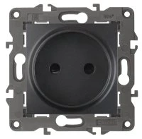 Розетка 2P, 16A-250В, IP20, Эра Elegance, антрацит ЭРА Б0034288