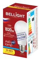 Лампа светодиодная LED A60 Е27 12W 12-48вольт 6500К BELLIGHT 85637133