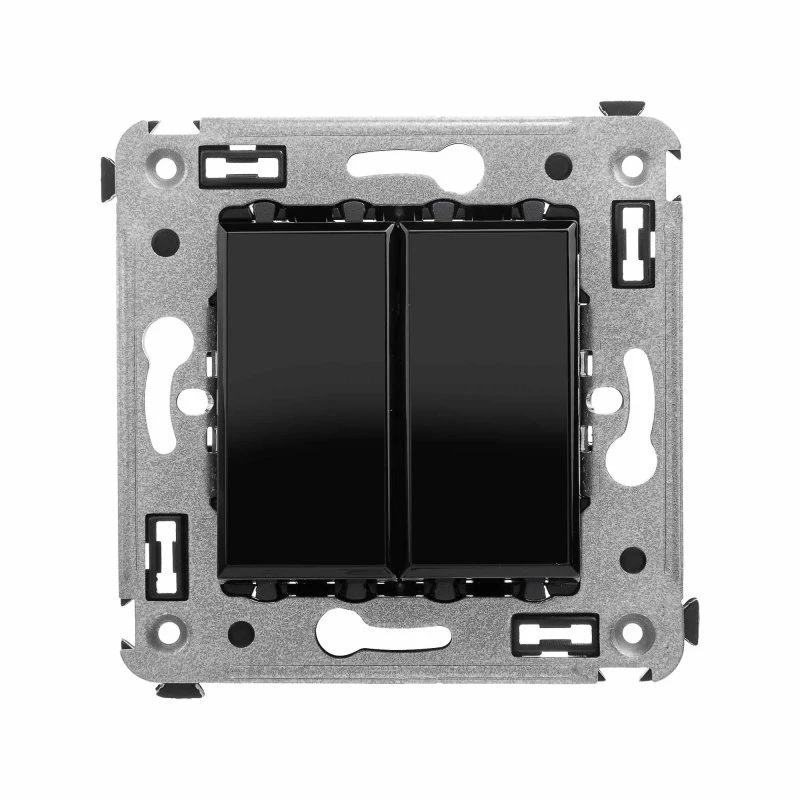 Avanti Кнопка двухклавишная в стену Черный        квадрат DKC 4402154 Avanti Кнопка двухклавишная в стену Черный        квадрат DKC 4402154