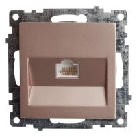 Розетка компьютерная 1-местная RJ-45 (механизм), серия Катрин, шампань STEKKER GLS00-7107-02 39599