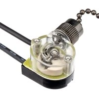 Выключатель шнуровой, цепочка, 250мм, 3А, черный, 26804 8, duwi Duwi