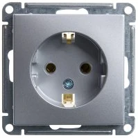 W59 Розетка с заземлением без шторок, 16А, механизм, матовый хром Systeme Electric RS16-154-5-86